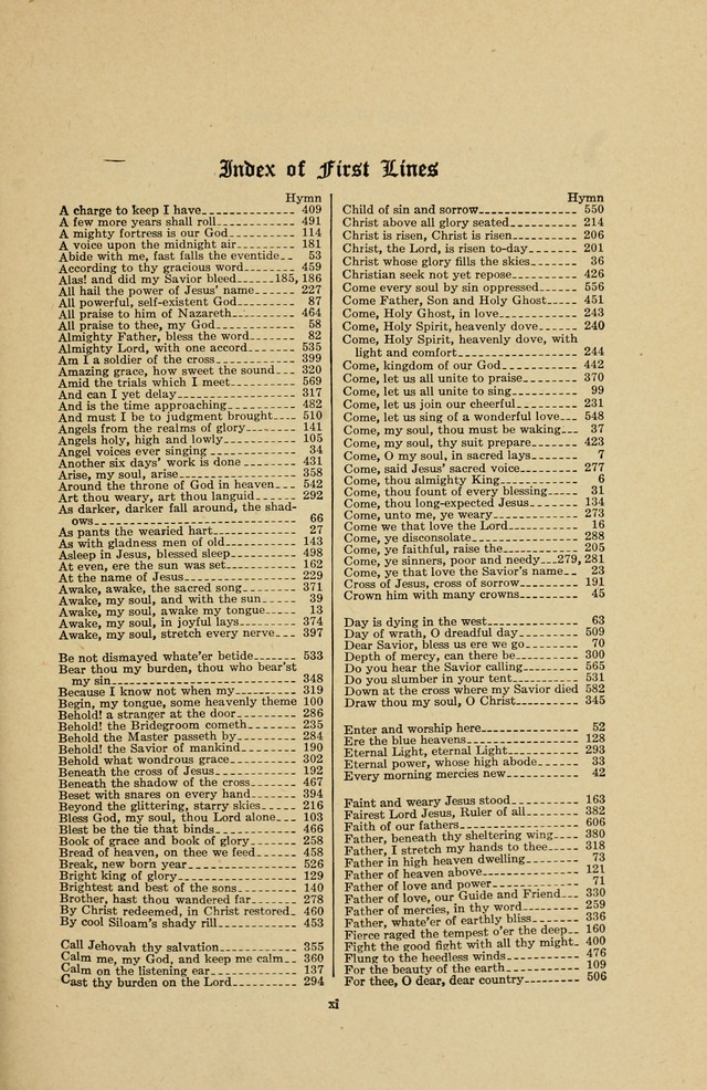 The Sanctuary Hymnal, published by Order of the General Conference of the United Brethren in Christ page xv