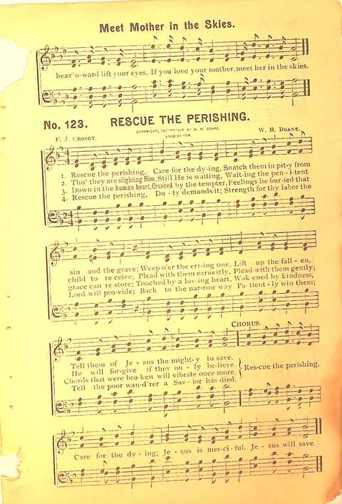 Sing His Praise: for the church, Sunday school and all religious assemblies page 123