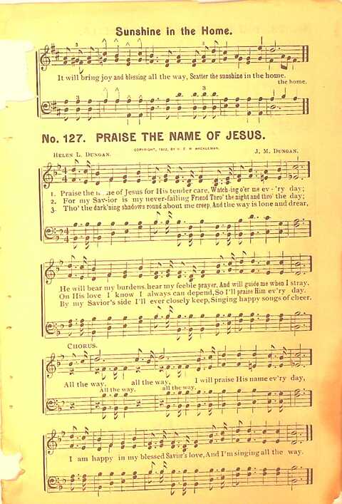 Sing His Praise: for the church, Sunday school and all religious assemblies page 127