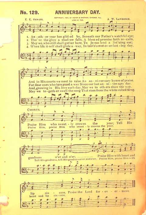 Sing His Praise: for the church, Sunday school and all religious assemblies page 129