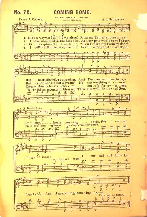 Sing His Praise: for the church, Sunday school and all religious assemblies page 72