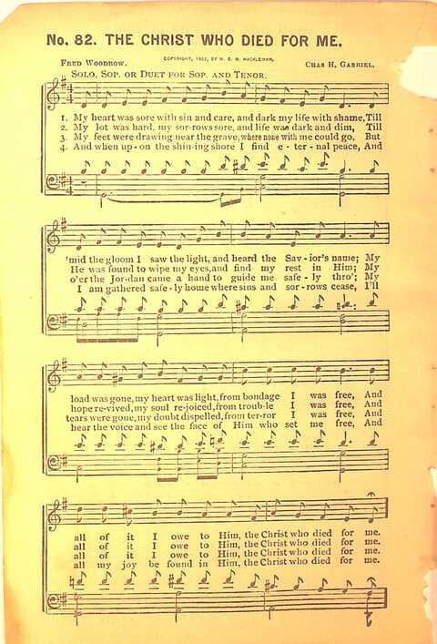 Sing His Praise: for the church, Sunday school and all religious assemblies page 82