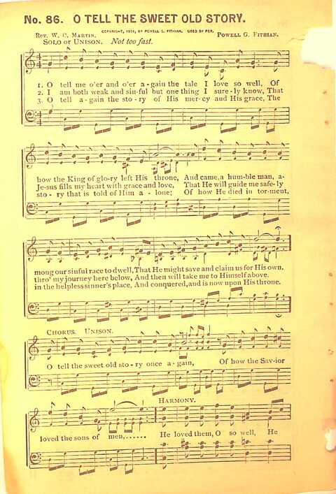 Sing His Praise: for the church, Sunday school and all religious assemblies page 86