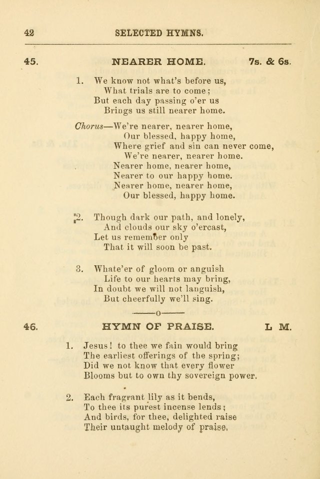 A Selection of Hymns: printed only for the use of the sabbath school of the Tenth Presbyterian Church, of Philadelphia page 49