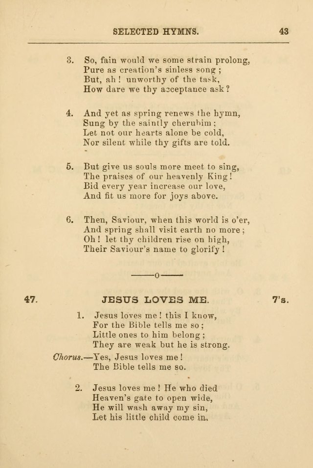 A Selection of Hymns: printed only for the use of the sabbath school of the Tenth Presbyterian Church, of Philadelphia page 50