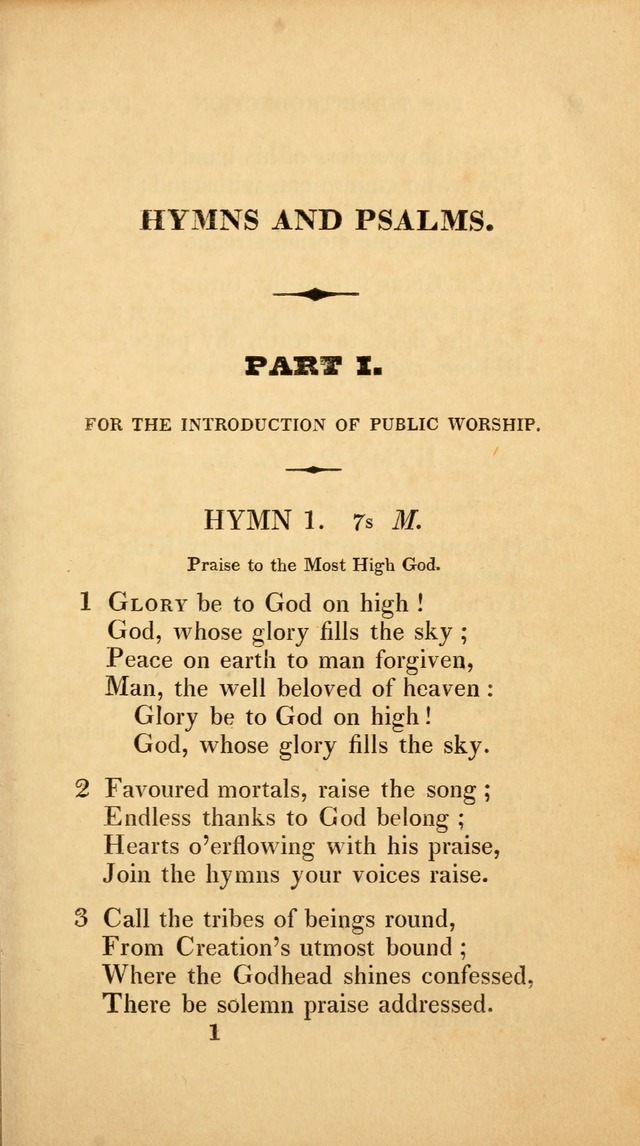A Selection of Hymns and Psalms: for social and private worship (3rd ed. corr.) page 1