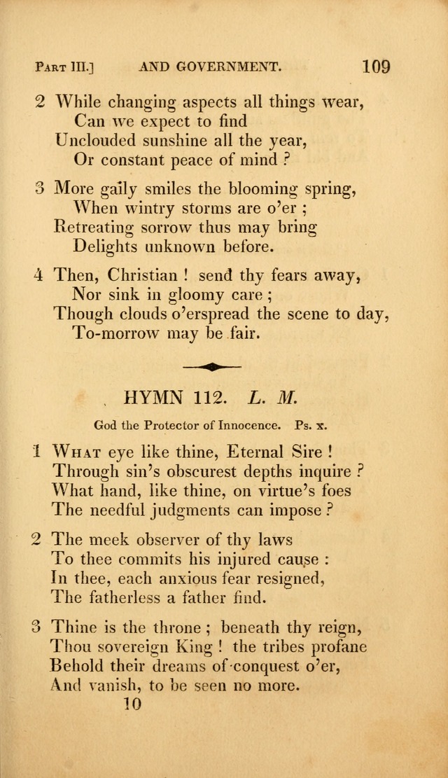 A Selection of Hymns and Psalms: for social and private worship (3rd ed. corr.) page 109