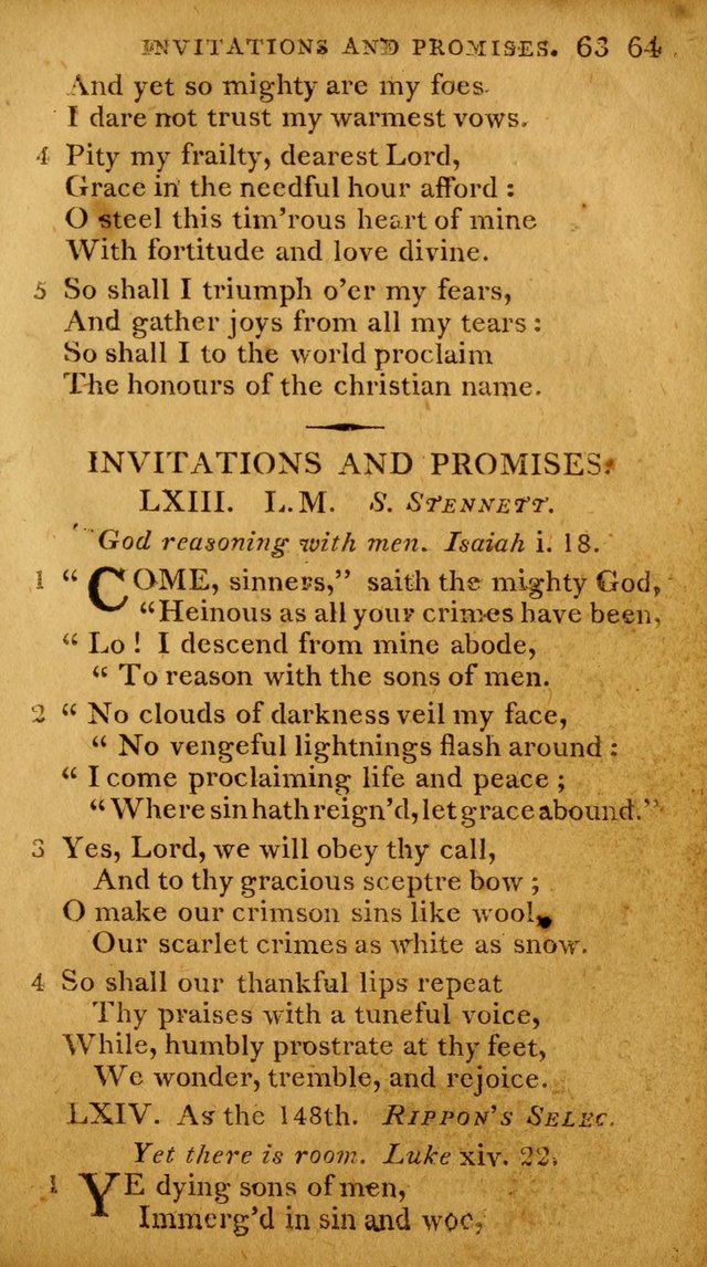 A Selection of Hymns and Spiritual Songs: designed (especially the former part) for the use of congregations as an appendix to Dr. Watt