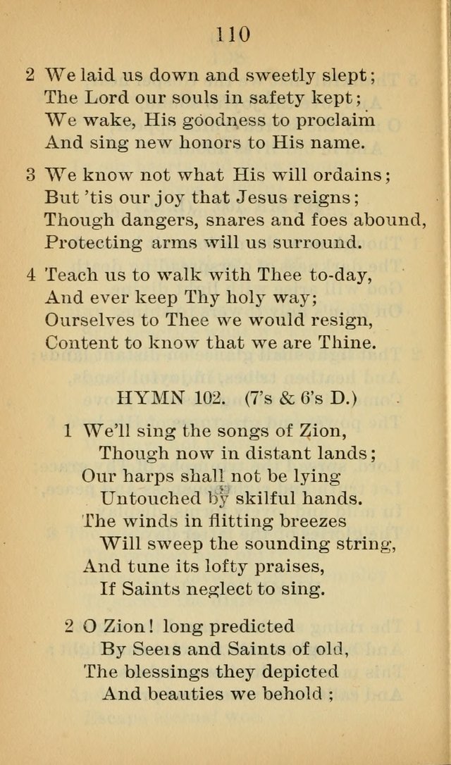 Sacred Hymns and Spiritual Songs for the Church of Jesus Christ of Latter-Day Saints (20th ed.) page 110