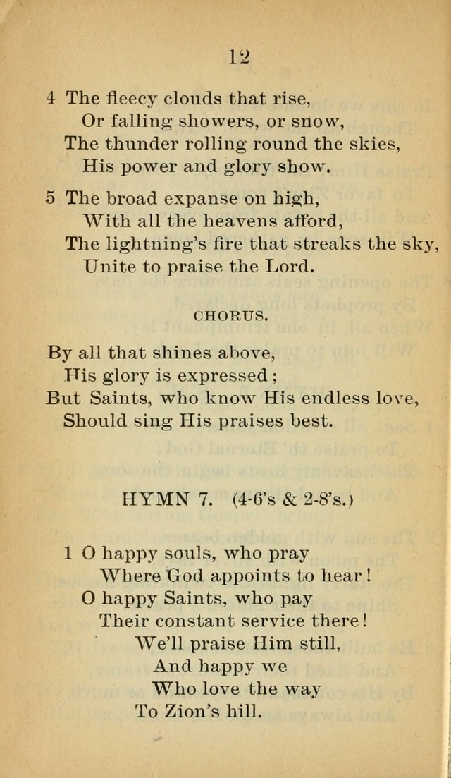 Sacred Hymns and Spiritual Songs for the Church of Jesus Christ of Latter-Day Saints (20th ed.) page 12