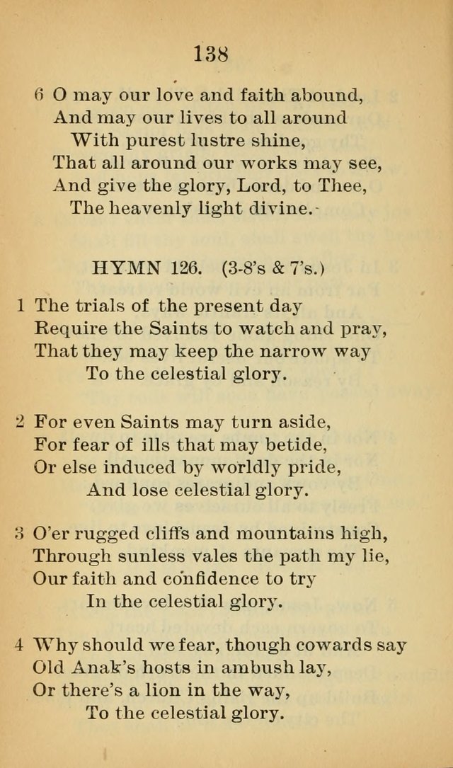 Sacred Hymns and Spiritual Songs for the Church of Jesus Christ of Latter-Day Saints (20th ed.) page 138