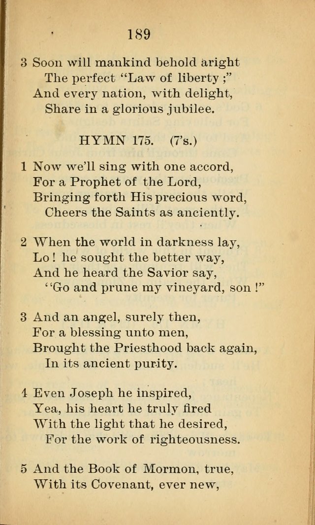 Sacred Hymns and Spiritual Songs for the Church of Jesus Christ of Latter-Day Saints (20th ed.) page 189