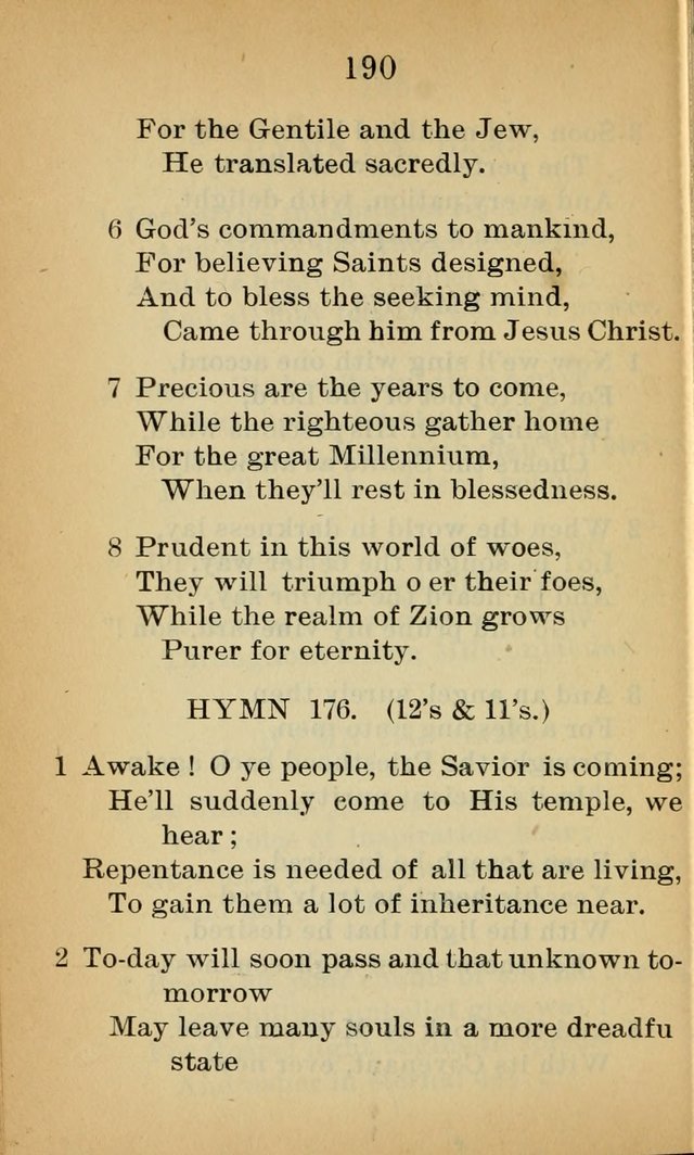 Sacred Hymns and Spiritual Songs for the Church of Jesus Christ of Latter-Day Saints (20th ed.) page 190