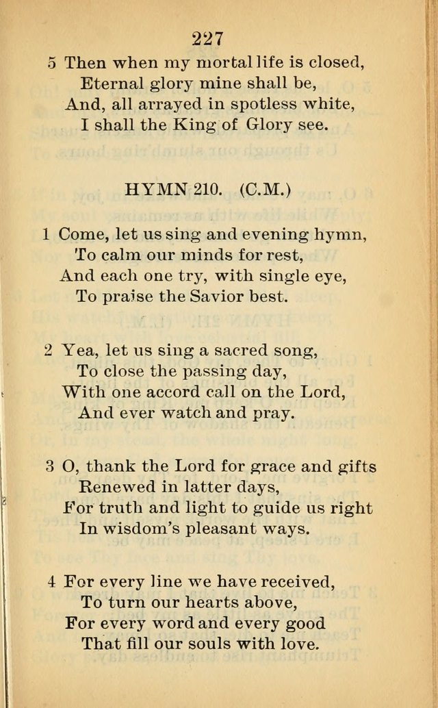 Sacred Hymns and Spiritual Songs for the Church of Jesus Christ of Latter-Day Saints (20th ed.) page 227