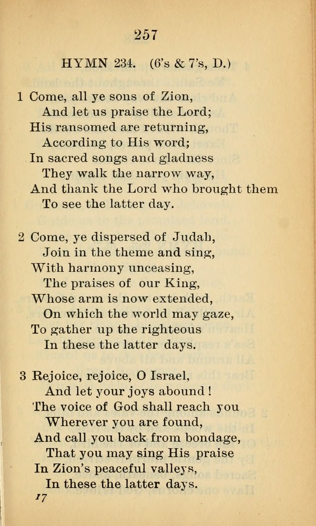 Sacred Hymns and Spiritual Songs for the Church of Jesus Christ of Latter-Day Saints (20th ed.) page 257