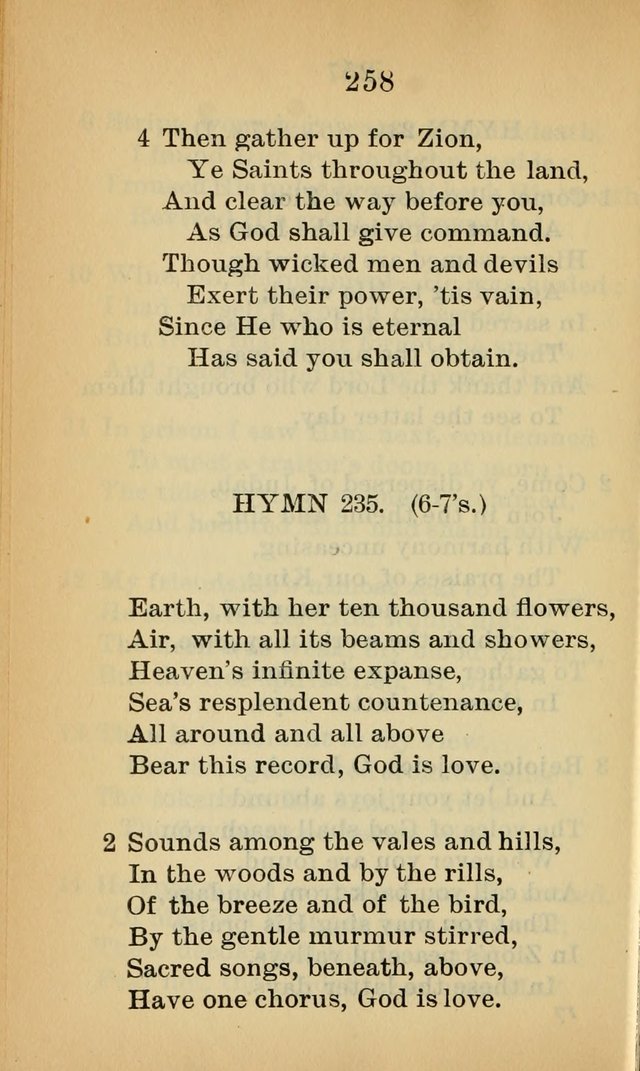 Sacred Hymns and Spiritual Songs for the Church of Jesus Christ of Latter-Day Saints (20th ed.) page 258