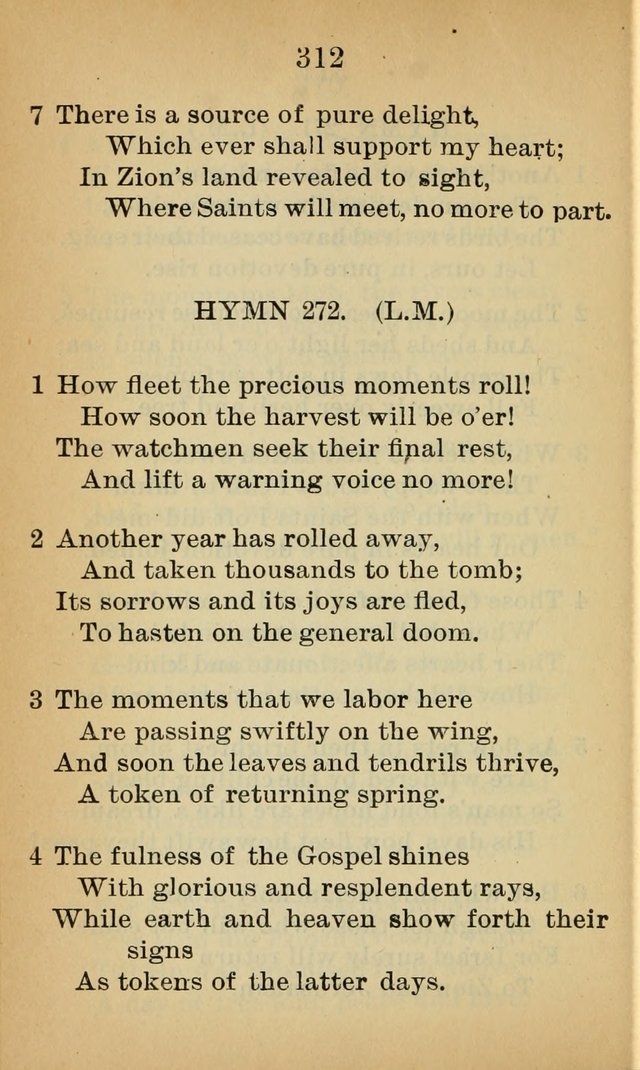 Sacred Hymns and Spiritual Songs for the Church of Jesus Christ of Latter-Day Saints (20th ed.) page 312