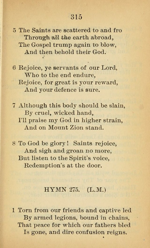 Sacred Hymns and Spiritual Songs for the Church of Jesus Christ of Latter-Day Saints (20th ed.) page 315