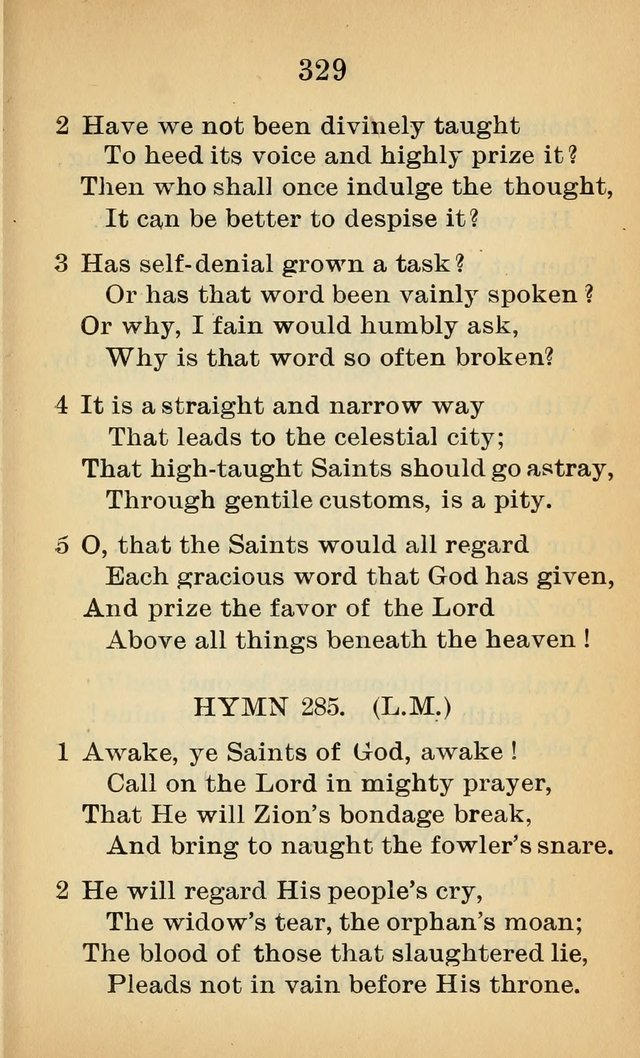 Sacred Hymns and Spiritual Songs for the Church of Jesus Christ of Latter-Day Saints (20th ed.) page 329