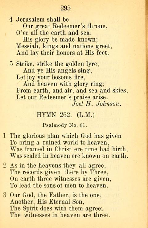 Sacred Hymns and Spiritual Songs: for the Church of Jesus Christ of Latter-Day Saints. 24th ed. page 291