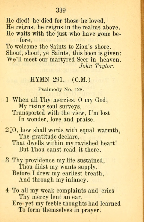Sacred Hymns and Spiritual Songs: for the Church of Jesus Christ of Latter-Day Saints. 24th ed. page 335