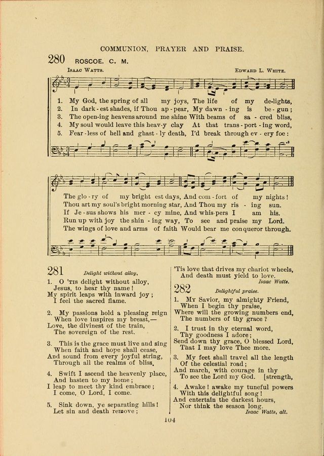 Sacred Hymns and Tunes: designed to be used by the Wesleyan Methodist Connection (or Church) of America page 104