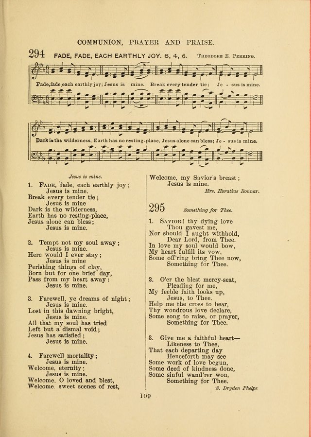 Sacred Hymns and Tunes: designed to be used by the Wesleyan Methodist Connection (or Church) of America page 109