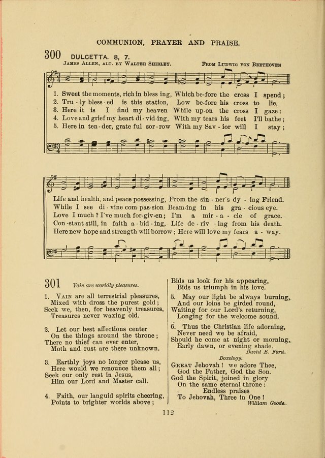 Sacred Hymns and Tunes: designed to be used by the Wesleyan Methodist Connection (or Church) of America page 112