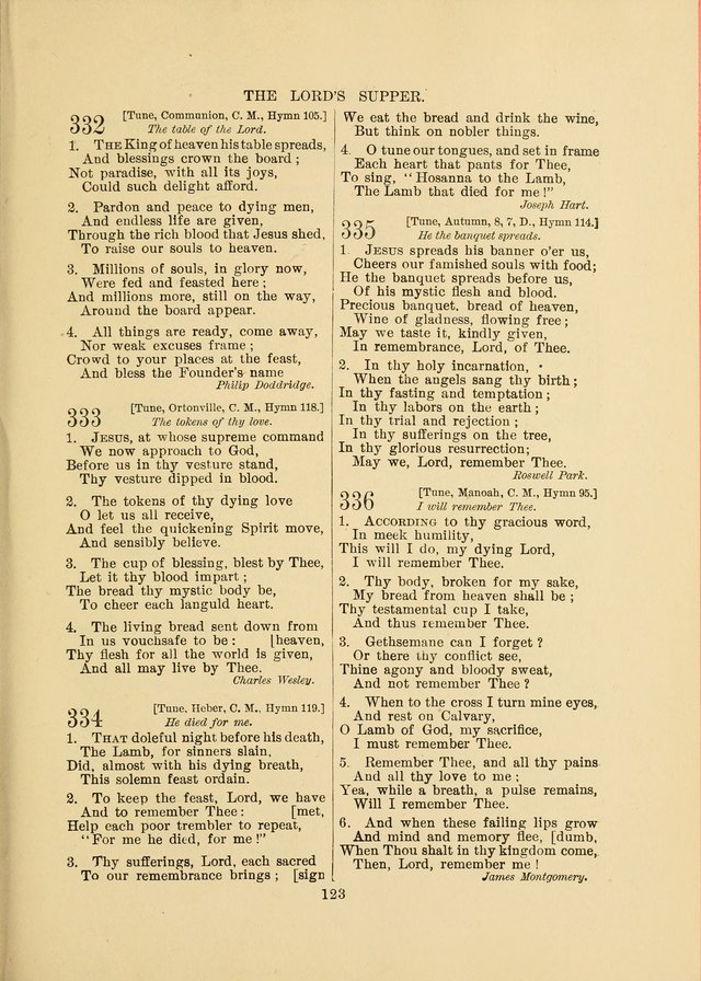 Sacred Hymns and Tunes: designed to be used by the Wesleyan Methodist Connection (or Church) of America page 123