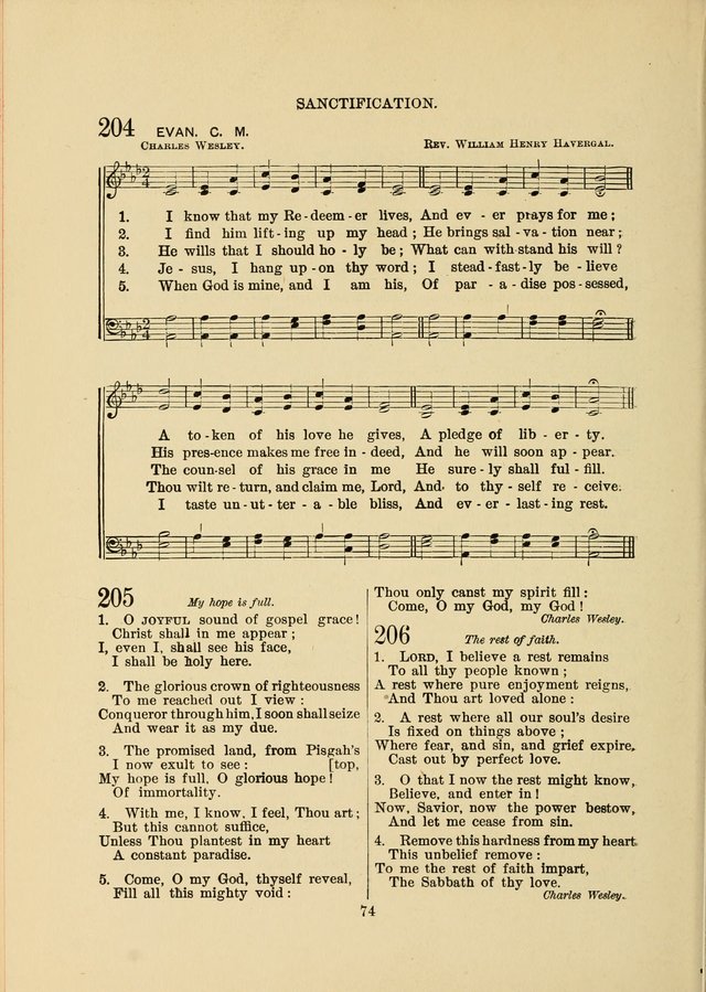 Sacred Hymns and Tunes: designed to be used by the Wesleyan Methodist Connection (or Church) of America page 74