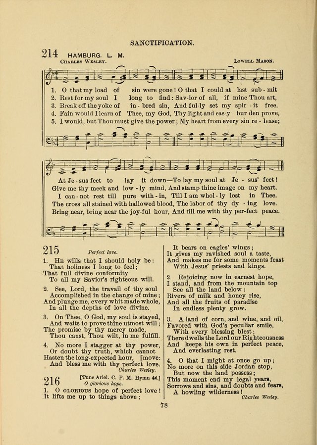 Sacred Hymns and Tunes: designed to be used by the Wesleyan Methodist Connection (or Church) of America page 78