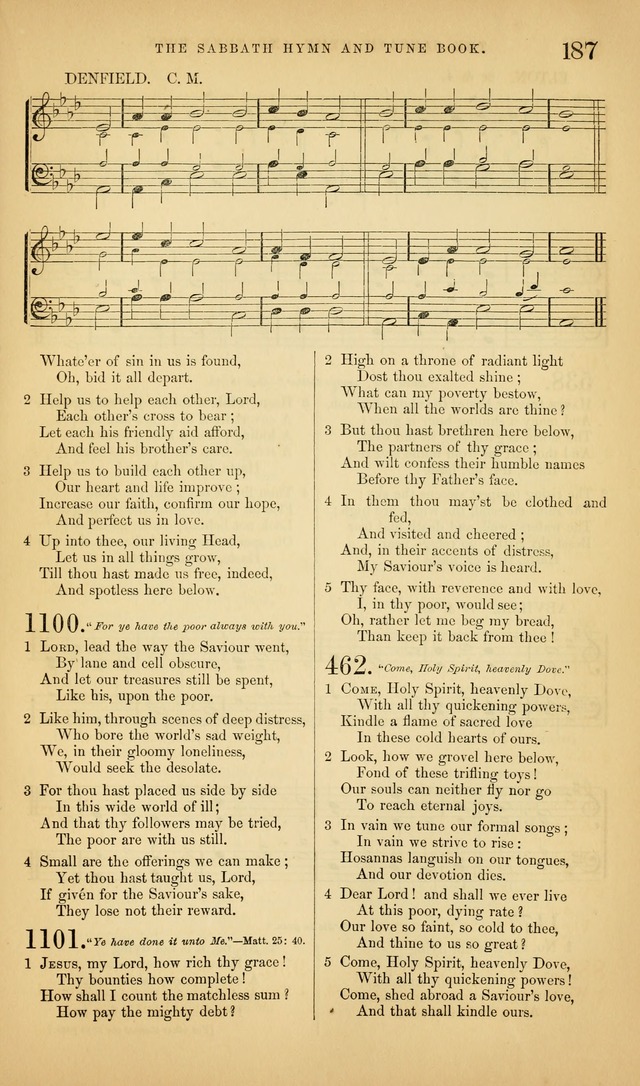 The Sabbath Hymn and Tune Book: for the service of song in the house of  the Lord page 189
