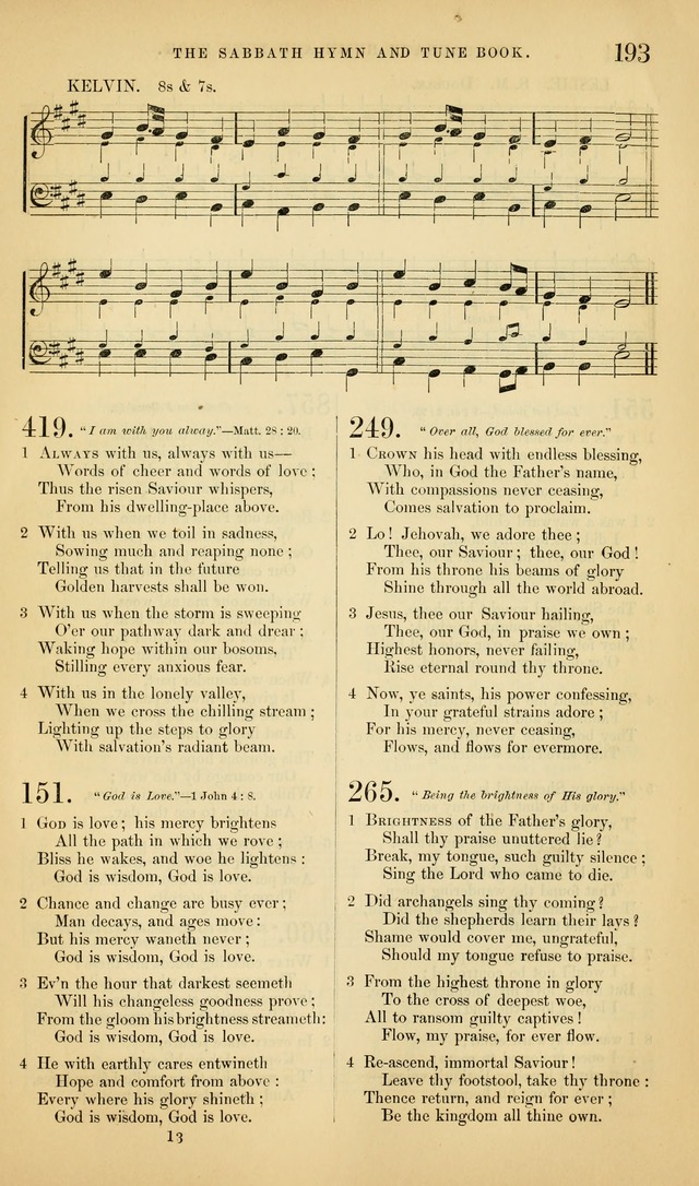 The Sabbath Hymn and Tune Book: for the service of song in the house of  the Lord page 195