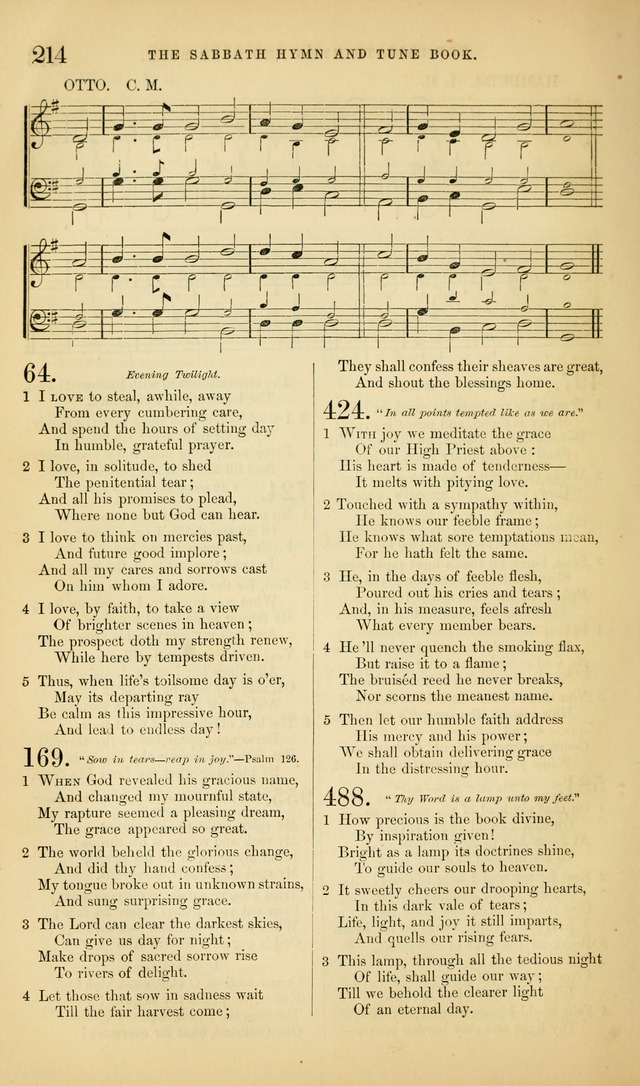 The Sabbath Hymn and Tune Book: for the service of song in the house of  the Lord page 216