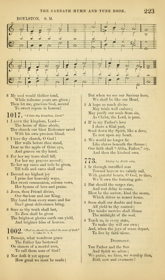 The Sabbath Hymn and Tune Book: for the service of song in the house of  the Lord page 225