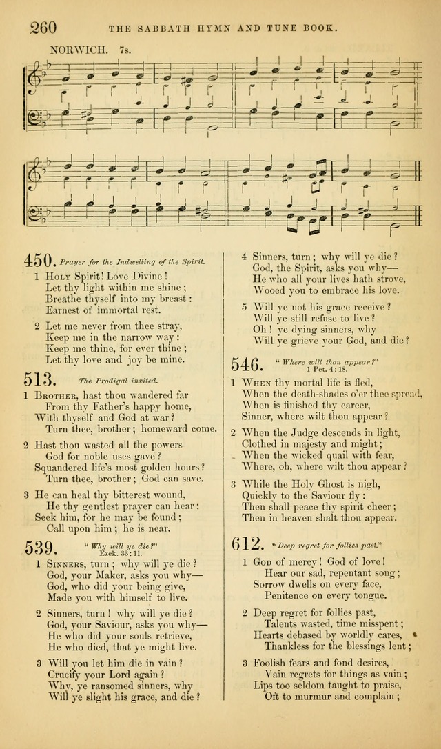The Sabbath Hymn and Tune Book: for the service of song in the house of  the Lord page 262