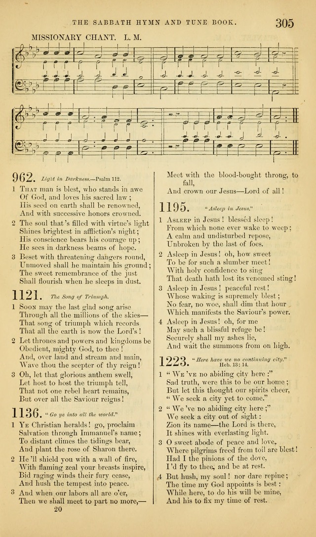 The Sabbath Hymn and Tune Book: for the service of song in the house of  the Lord page 307