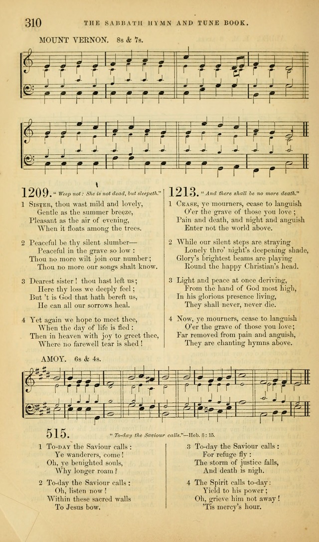 The Sabbath Hymn and Tune Book: for the service of song in the house of  the Lord page 312