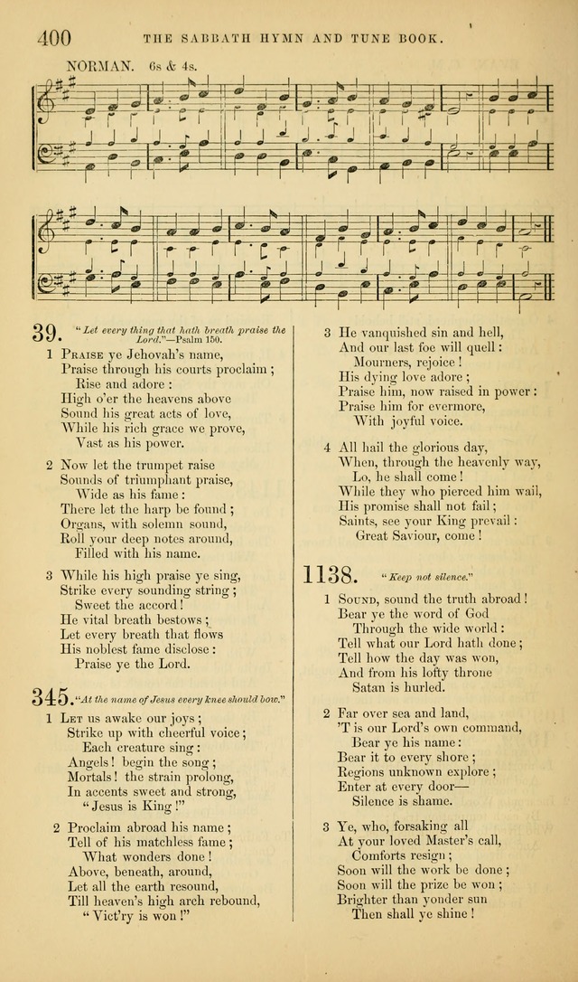 The Sabbath Hymn and Tune Book: for the service of song in the house of  the Lord page 402