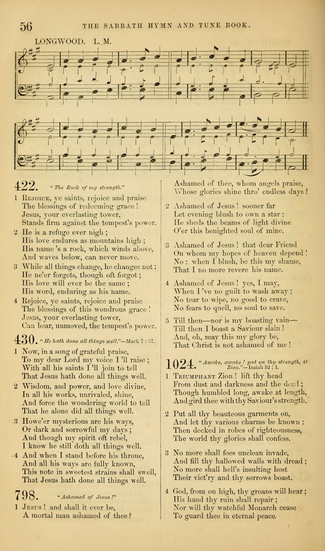 The Sabbath Hymn and Tune Book: for the service of song in the house of  the Lord page 58