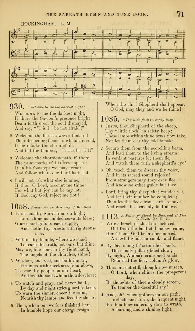 The Sabbath Hymn and Tune Book: for the service of song in the house of  the Lord page 73