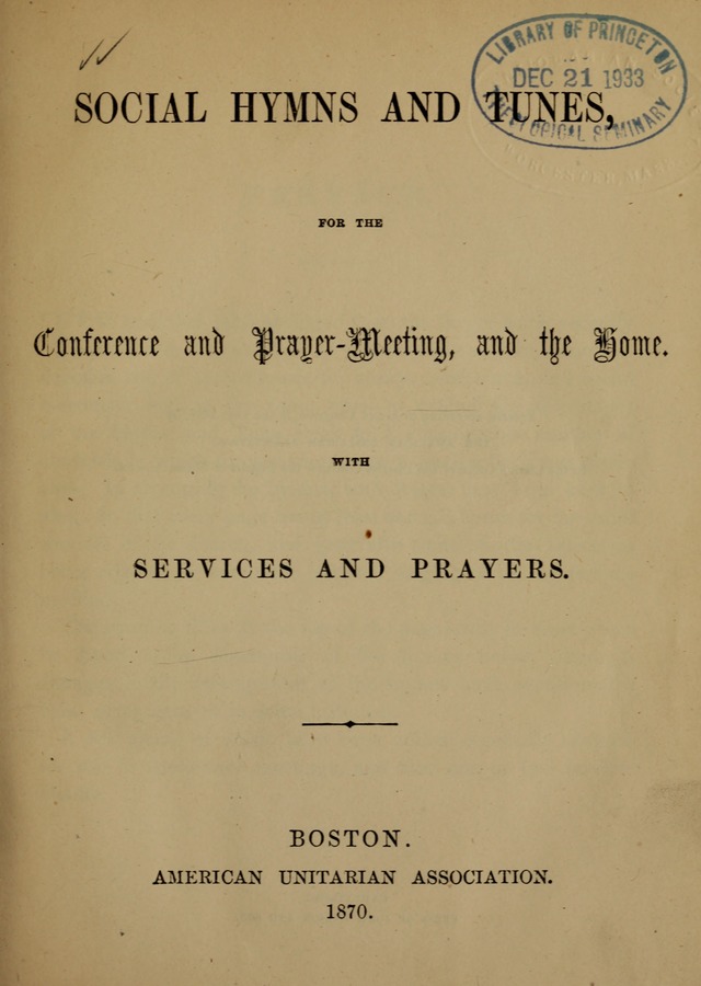 Social Hymns and Tunes, for the Conference and Prayer Meeting, and the Home with services and prayers page vii
