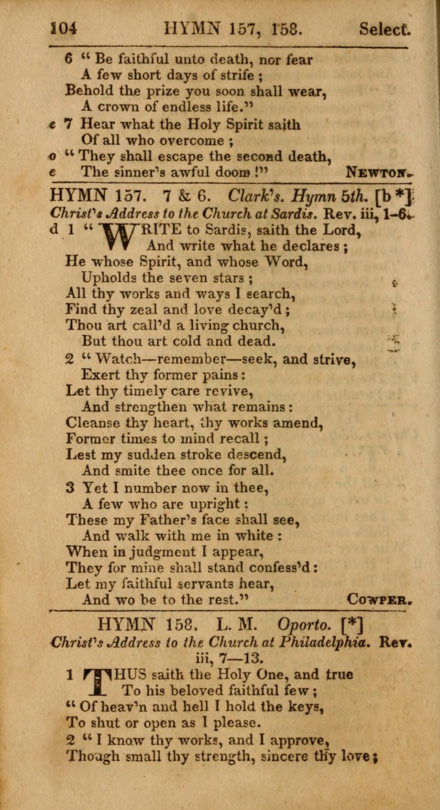 Select Hymns: the third part of Christian Psalmody; with directions for musical expression (Stereotype ed.) page 104