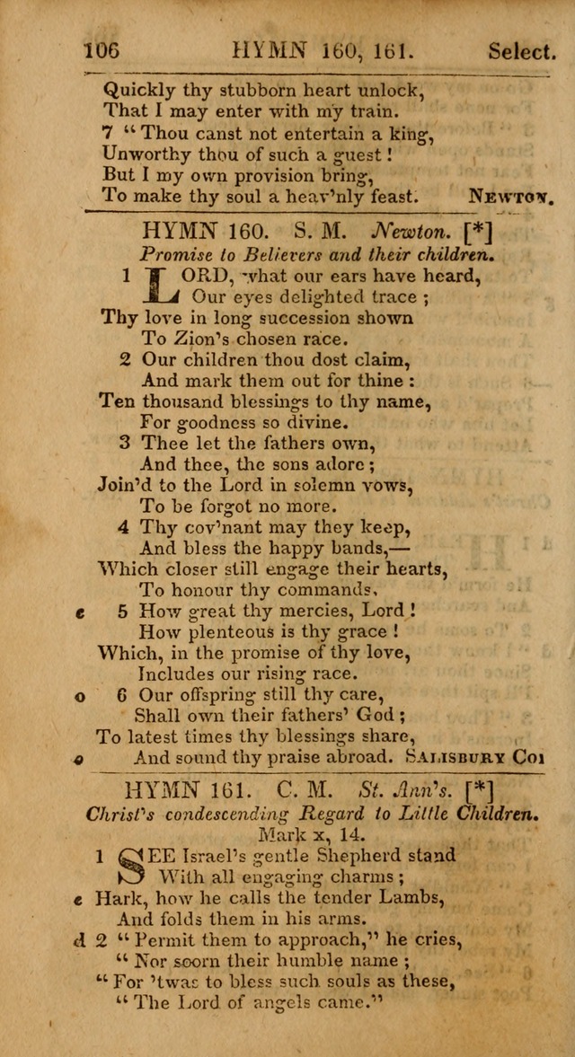 Select Hymns: the third part of Christian Psalmody; with directions for musical expression (Stereotype ed.) page 106