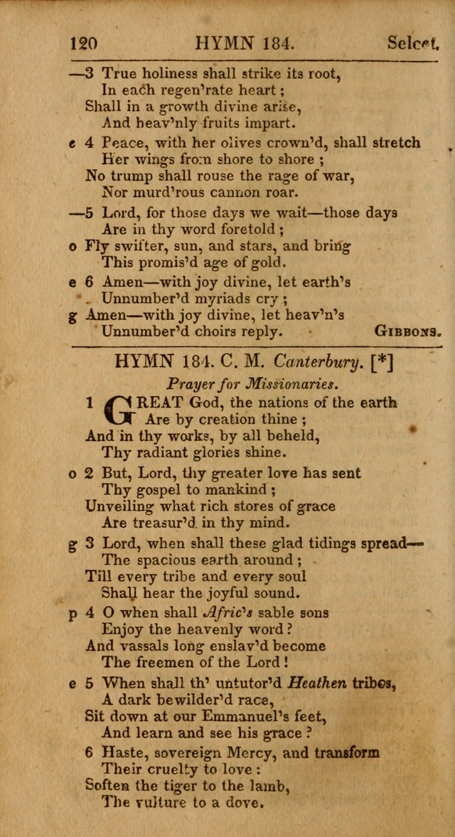 Select Hymns: the third part of Christian Psalmody; with directions for musical expression (Stereotype ed.) page 120