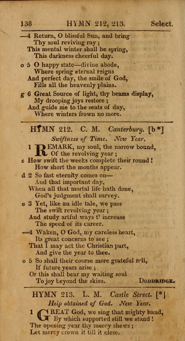 Select Hymns: the third part of Christian Psalmody; with directions for musical expression (Stereotype ed.) page 138