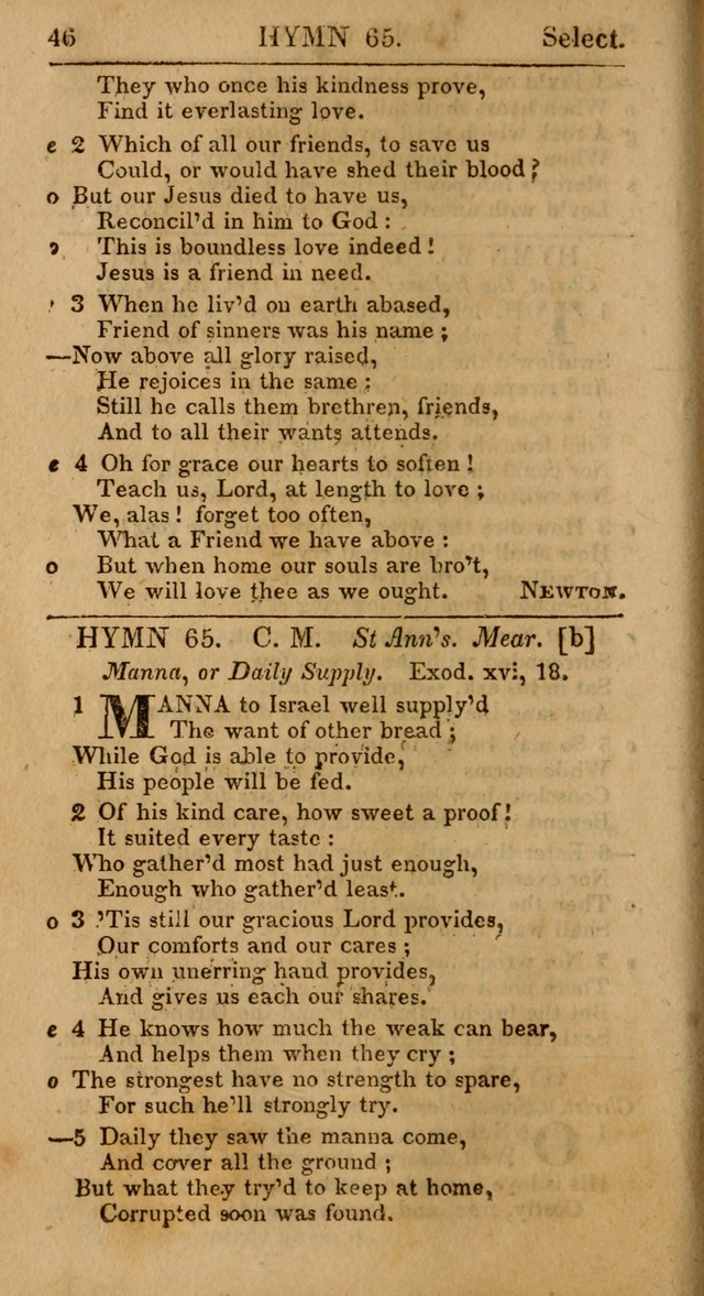 Select Hymns: the third part of Christian Psalmody; with directions for musical expression (Stereotype ed.) page 46