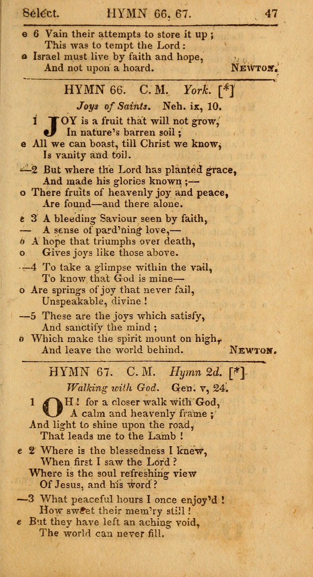Select Hymns: the third part of Christian Psalmody; with directions for musical expression (Stereotype ed.) page 47