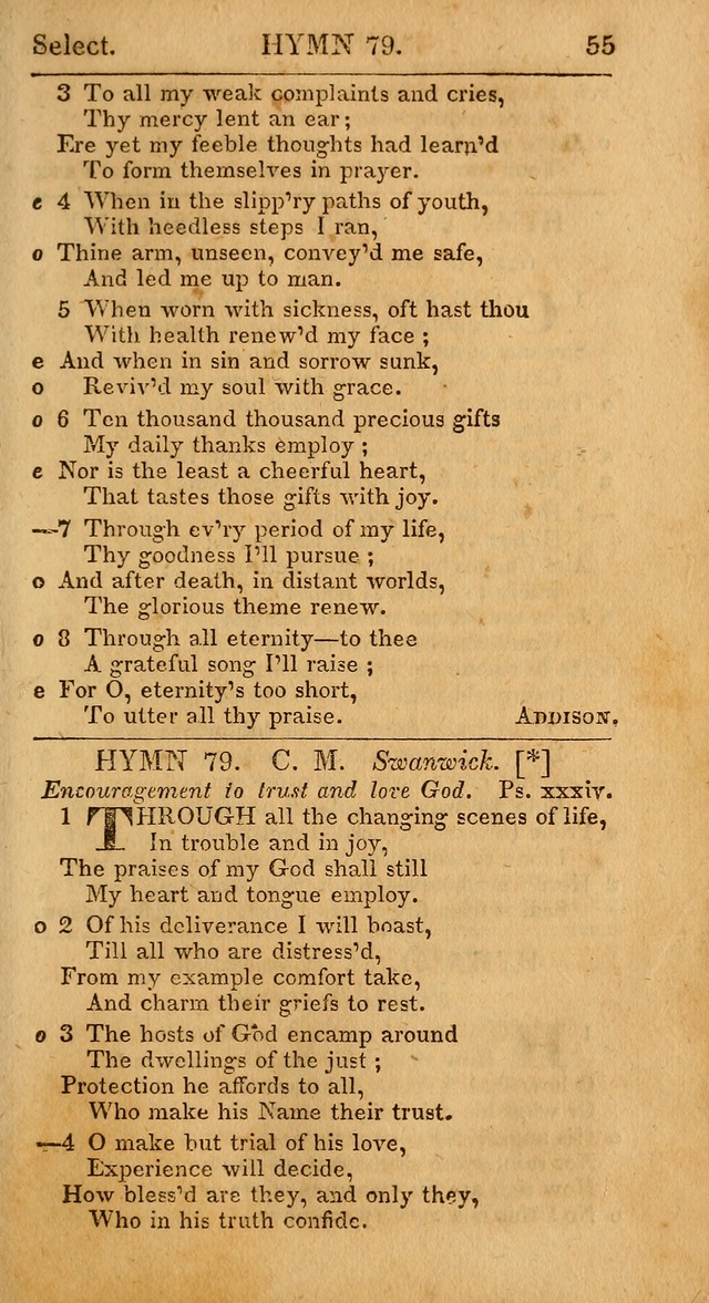 Select Hymns: the third part of Christian Psalmody; with directions for musical expression (Stereotype ed.) page 55