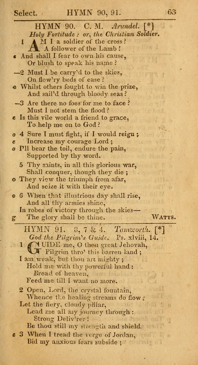 Select Hymns: the third part of Christian Psalmody; with directions for musical expression (Stereotype ed.) page 63